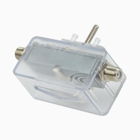 Protetor DPS iClamper Cabo Bivolt Transparente Com Cabo Coaxial Tipo F AntiChamas - 010646 Menor preço em Protetor DPS iClamper Cabo Bivolt Transparente Com Cabo Coaxial Tipo F AntiChamas - 010646