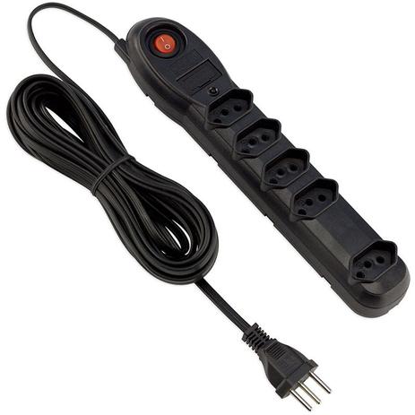 Protetor Elétrico Com 5 Tomadas Bivolt 3m 7202 Force Line Menor preço em Protetor Elétrico Com 5 Tomadas Bivolt 3m 7202 Force Line