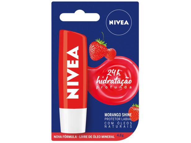 Protetor Labial Nivea Morango Shine 4,8g Menor preço em Protetor Labial Nivea Morango Shine 4,8g