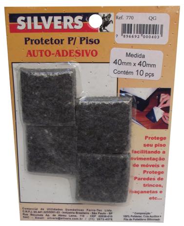 Protetor para Piso Quadrado Preto Auto-adesivo 4x4cm Silvers - Preto Menor preço em Protetor para Piso Quadrado Preto Auto-adesivo 4x4cm Silvers - Preto