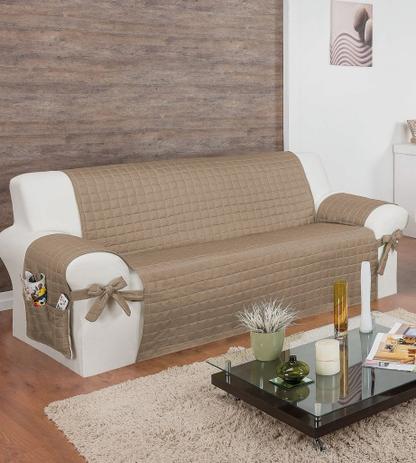 Protetor Para Sofá De 03 Lugares Com Assento De 1,40m Com Laços No Braço E Fitas No Encosto Cáqui - Enxovais ibitinga Menor preço em Protetor Para Sofá De 03 Lugares Com Assento De 1,40m Com Laços No Braço E Fitas No Encosto Cáqui - Enxovais ibitinga