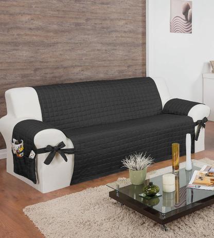 Protetor Para Sofá De 03 Lugares Com Assento De 1,60m Com Laços No Braço E Fitas No Encosto Preto - Enxovais ibitinga Menor preço em Protetor Para Sofá De 03 Lugares Com Assento De 1,60m Com Laços No Braço E Fitas No Encosto Preto - Enxovais ibitinga