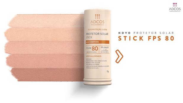 PROTETOR SOLAR BASE STICK FPS80 Nude 12g - Adcos Menor preço em PROTETOR SOLAR BASE STICK FPS80 Nude 12g - Adcos