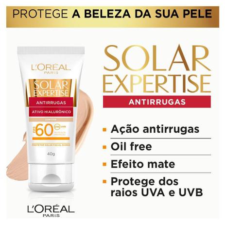 Protetor Solar Com Cor L’Oréal Paris Solar Expertise Antirrugas FPS 60