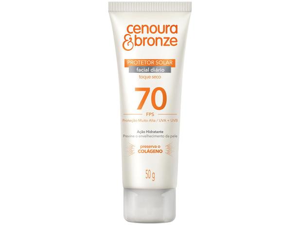 Protetor Solar Facial Cenoura e Bronze - FPS 70 50g Menor preço em Protetor Solar Facial Cenoura e Bronze - FPS 70 50g