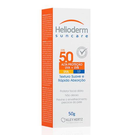 Protetor Solar Facial Helioderm Suncare FPS 50 com 50g Menor preço em Protetor Solar Facial Helioderm Suncare FPS 50 com 50g