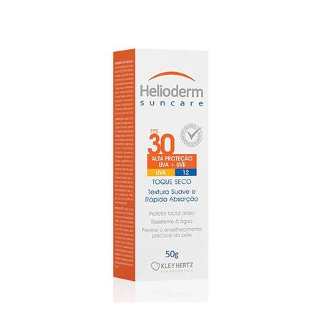 Protetor solar facial helioderm suncare fps30 50g toque seco Menor preço em Protetor solar facial helioderm suncare fps30 50g toque seco