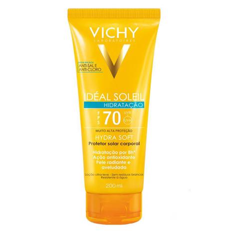 Protetor Solar Idéal Soleil Fps70 Hydra Soft 200ml Vichy Menor preço em Protetor Solar Idéal Soleil Fps70 Hydra Soft 200ml Vichy