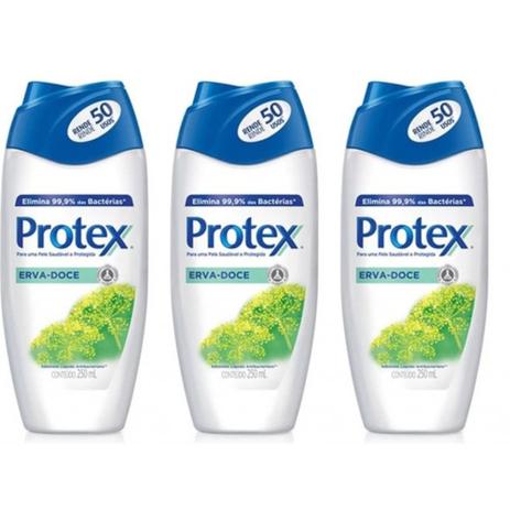Protex Erva Doce Sabonete Líquido 250ml (Kit C/03) Menor preço em Protex Erva Doce Sabonete Líquido 250ml (Kit C/03)