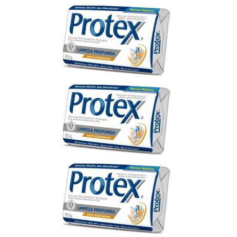 Protex Limpeza Profunda Sabonete Anti Espinhas 90g (Kit C/03) Menor preço em Protex Limpeza Profunda Sabonete Anti Espinhas 90g (Kit C/03)