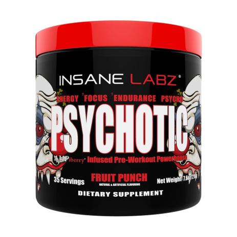 Psychotic (35 doses) Insane Labz - Pré Treino - Fruit Punch Menor preço em Psychotic (35 doses) Insane Labz - Pré Treino - Fruit Punch