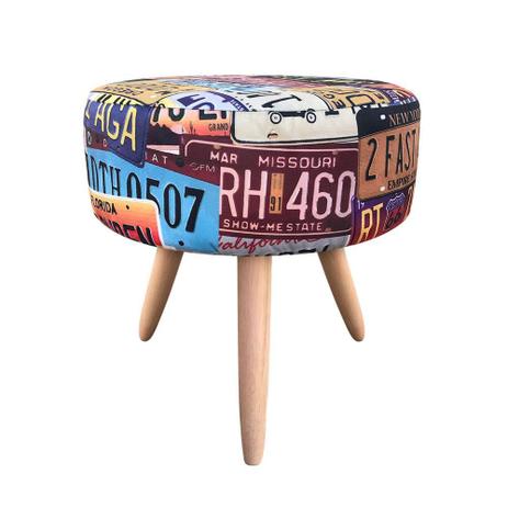 Puff Banqueta Berlim Redondo Estampado Placas Pés Natural - DRossi é ruim? Puff Banqueta Berlim Redondo Estampado Placas Pés Natural - DRossi é boa?