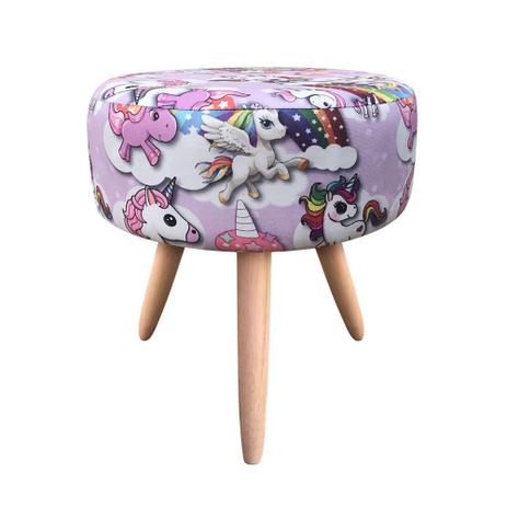 Puff Banqueta Berlim Redondo Estampado Unicórnio Pés Natural - DRossi é ruim? Puff Banqueta Berlim Redondo Estampado Unicórnio Pés Natural - DRossi é boa?