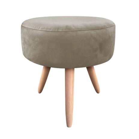Puff Banqueta Berlim Redondo Suede Marrom Rato Pés Natural - D'Rossi é boa?