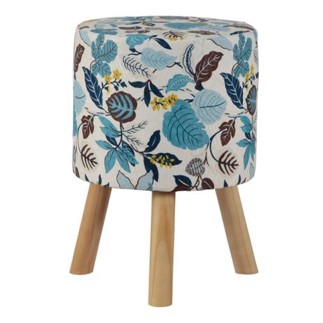 Puff Banqueta Bill Jacguard Floral Azul II - Stay puff Menor preço em Puff Banqueta Bill Jacguard Floral Azul II - Stay puff