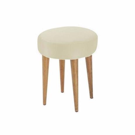 Puff Banqueta Classic Pés Palito Alto Tecido Bege - Nay Estofados Menor preço em Puff Banqueta Classic Pés Palito Alto Tecido Bege - Nay Estofados