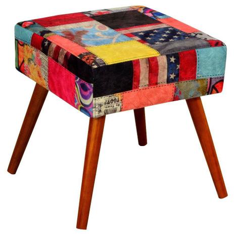 Puff Banqueta Decorativa com Pés Palito Lívia Patchwork - LymDecor é boa?