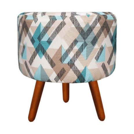 Puff Banqueta Decorativa Dora Redondo Estampado Traçados D33 - D'Rossi Menor preço em Puff Banqueta Decorativa Dora Redondo Estampado Traçados D33 - D'Rossi