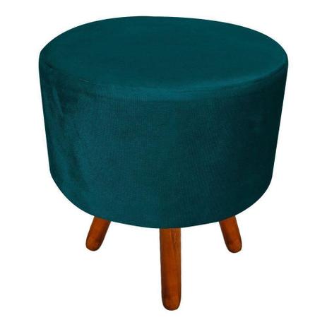Puff Banqueta Decorativa Dora Redondo Suede Azul Pavão - D'Rossi Menor preço em Puff Banqueta Decorativa Dora Redondo Suede Azul Pavão - D'Rossi