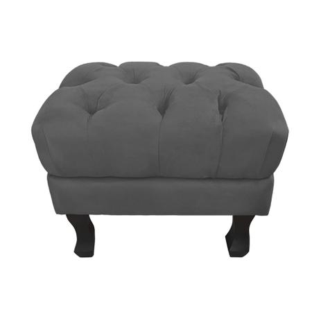 Puff Banqueta Decorativo Retrô Luis XV Suede Cinza - Mobília decor Menor preço em Puff Banqueta Decorativo Retrô Luis XV Suede Cinza - Mobília decor