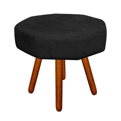 Puff Banqueta Decorativo Veronês Suede Preto - DRossi Menor preço em Puff Banqueta Decorativo Veronês Suede Preto - DRossi