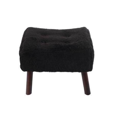 Puff Banqueta Fat Pelúcia Preto Pé Tabaco - Stay puff Menor preço em Puff Banqueta Fat Pelúcia Preto Pé Tabaco - Stay puff