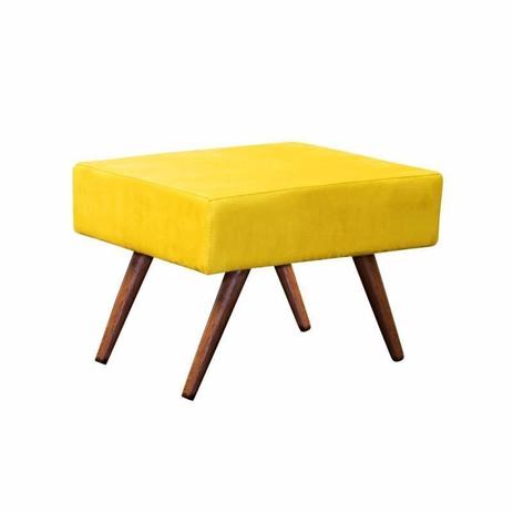 Puff Banqueta Retangular Pés Palito Alto Tecido Amarelo - Nay estofados Menor preço em Puff Banqueta Retangular Pés Palito Alto Tecido Amarelo - Nay estofados