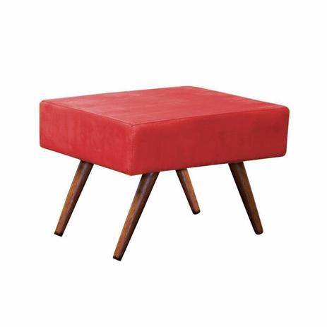 Puff Banqueta Retangular Pés Palito Alto Tecido Vermelho - Nay estofados Menor preço em Puff Banqueta Retangular Pés Palito Alto Tecido Vermelho - Nay estofados