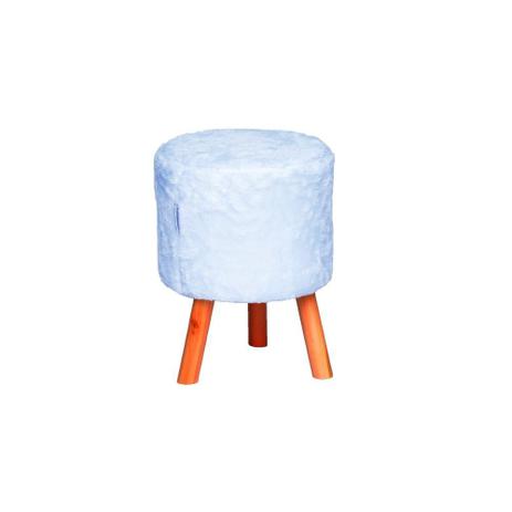 Puff Banqueta Round Pelúcia 3 Pés Branco - Stay puff Menor preço em Puff Banqueta Round Pelúcia 3 Pés Branco - Stay puff