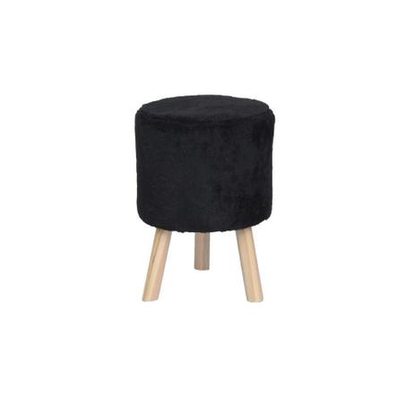 Puff Banqueta Round Pelúcia 3 Pés Preto - Stay puff Menor preço em Puff Banqueta Round Pelúcia 3 Pés Preto - Stay puff