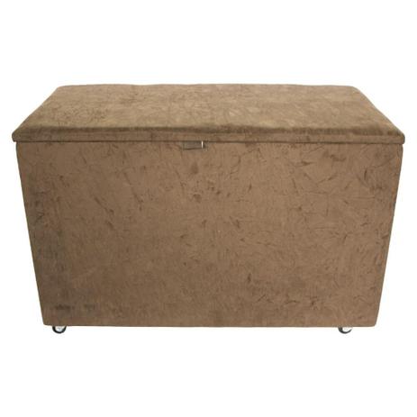 Puff baú 71cm * 42cm *39cm retangular rodízio tecido suede - Rr Menor preço em Puff baú 71cm * 42cm *39cm retangular rodízio tecido suede - Rr