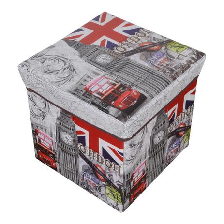 Puff Baú Banco Estampado Dobrável Porta Objetos 30 Cm - A5 Menor preço em Puff Baú Banco Estampado Dobrável Porta Objetos 30 Cm - A5