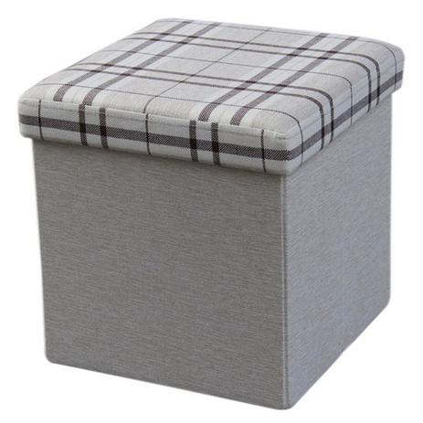 Puff Baú Bege Quadrado 38x38 Desmontável - Inovakasa Menor preço em Puff Baú Bege Quadrado 38x38 Desmontável - Inovakasa