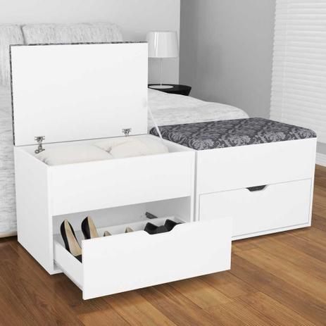 Puff Baú Box Com Gaveta PU2051 Tecno Móbili Menor preço em Puff Baú Box Com Gaveta PU2051 Tecno Móbili