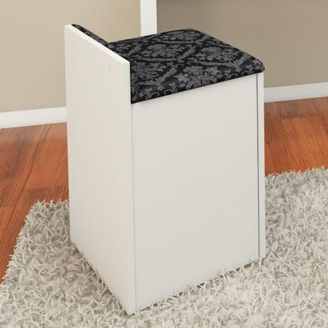 Puff Baú com Encosto Tecno Mobili - Branco/Tecido 369 Menor preço em Puff Baú com Encosto Tecno Mobili - Branco/Tecido 369