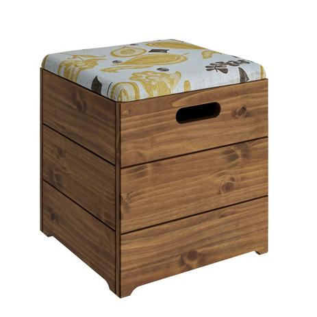 Puff Baú Decorativo Livorno Laca Rustic Line Cera 8070 Móveis MPO Menor preço em Puff Baú Decorativo Livorno Laca Rustic Line Cera 8070 Móveis MPO