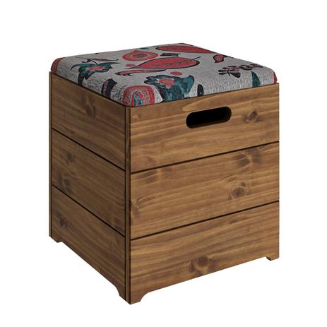 Puff Baú Decorativo Livorno Prata Rustic Line Cera 8070 Móveis MPO Menor preço em Puff Baú Decorativo Livorno Prata Rustic Line Cera 8070 Móveis MPO