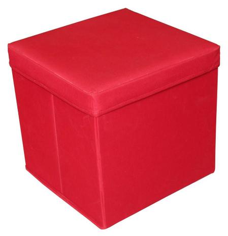 Puff Baú Desmontável com Tampa Vermelho - A casa móveis Menor preço em Puff Baú Desmontável com Tampa Vermelho - A casa móveis