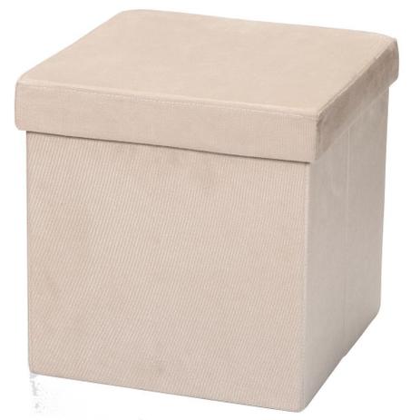 Puff Baú Desmontável Para Sala Quarto Suede Bege 38x38 - Lyam Decor Menor preço em Puff Baú Desmontável Para Sala Quarto Suede Bege 38x38 - Lyam Decor