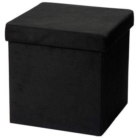 Puff Baú Desmontável Para Sala Quarto Suede Preto 38x38 - Lyam Decor é boa?
