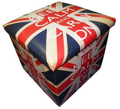 Puff Bau Porta Treco Dobra Assento Vintage Retro London Bandeira Keep Calm (PF-9) - Braslu Menor preço em Puff Bau Porta Treco Dobra Assento Vintage Retro London Bandeira Keep Calm (PF-9) - Braslu