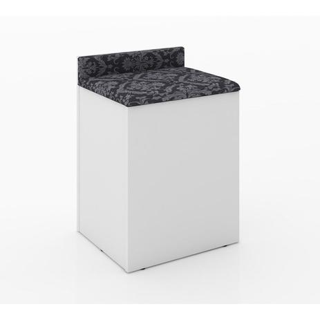 Puff Baú PU2052 Branco Preto Tecno Mobili Menor preço em Puff Baú PU2052 Branco Preto Tecno Mobili