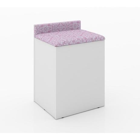 Puff Baú PU2052 Branco Rosa Tecno Mobili Menor preço em Puff Baú PU2052 Branco Rosa Tecno Mobili