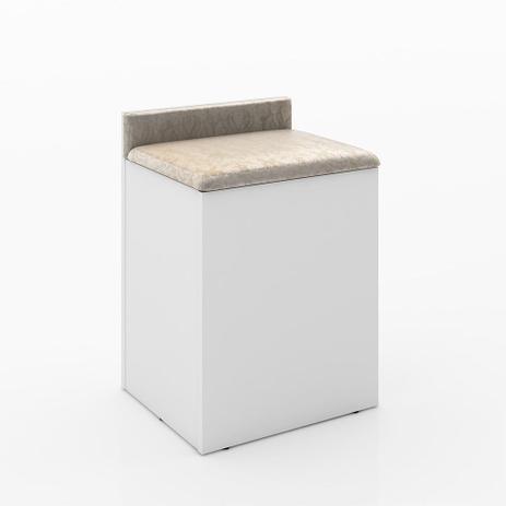 Puff Baú Pu2052 Branco Tec 381 - Tecno mobili Menor preço em Puff Baú Pu2052 Branco Tec 381 - Tecno mobili
