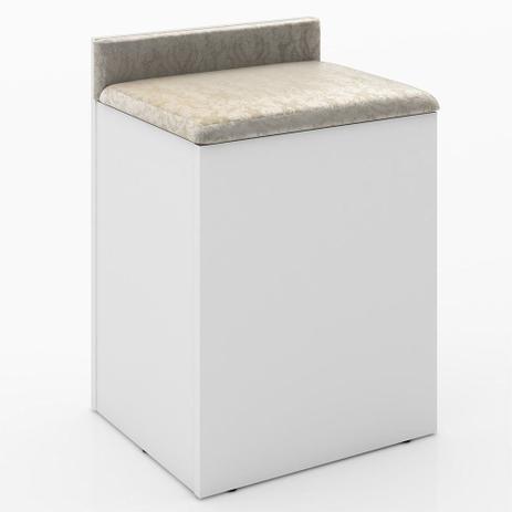 Puff Baú PU2052 com Encosto Branco/Bege - Tecno Mobili Menor preço em Puff Baú PU2052 com Encosto Branco/Bege - Tecno Mobili