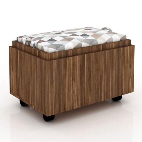 Puff Baú PU2053 Nogal - Tecno Mobili Menor preço em Puff Baú PU2053 Nogal - Tecno Mobili