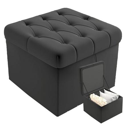 Puff Bau Quadrado Organizador Capitone Suede Liso Cinza Damm é boa?