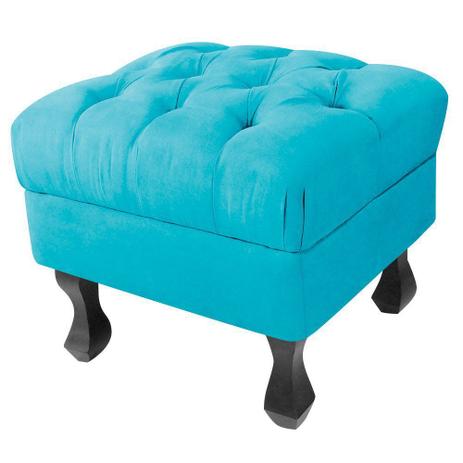Puff Baú Retrô Luis XV Suede Azul Tiffany - DRossi é boa?