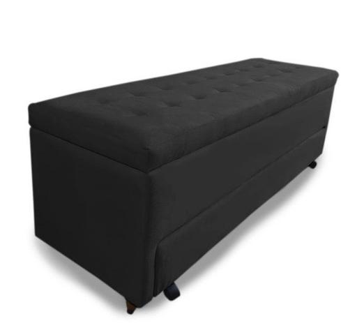 Puff Baú Sapateira Casal Bello Box Tecido Sintético Preto é boa?