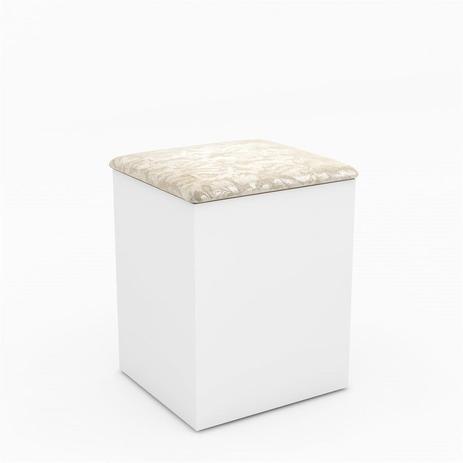 Puff c/ baú branco assento floral pérola - Tecno mobili é boa?